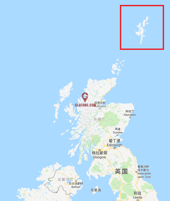 该岛的真实地理位置是英国最北端的设得兰群岛,离奥克兰足足有17,386